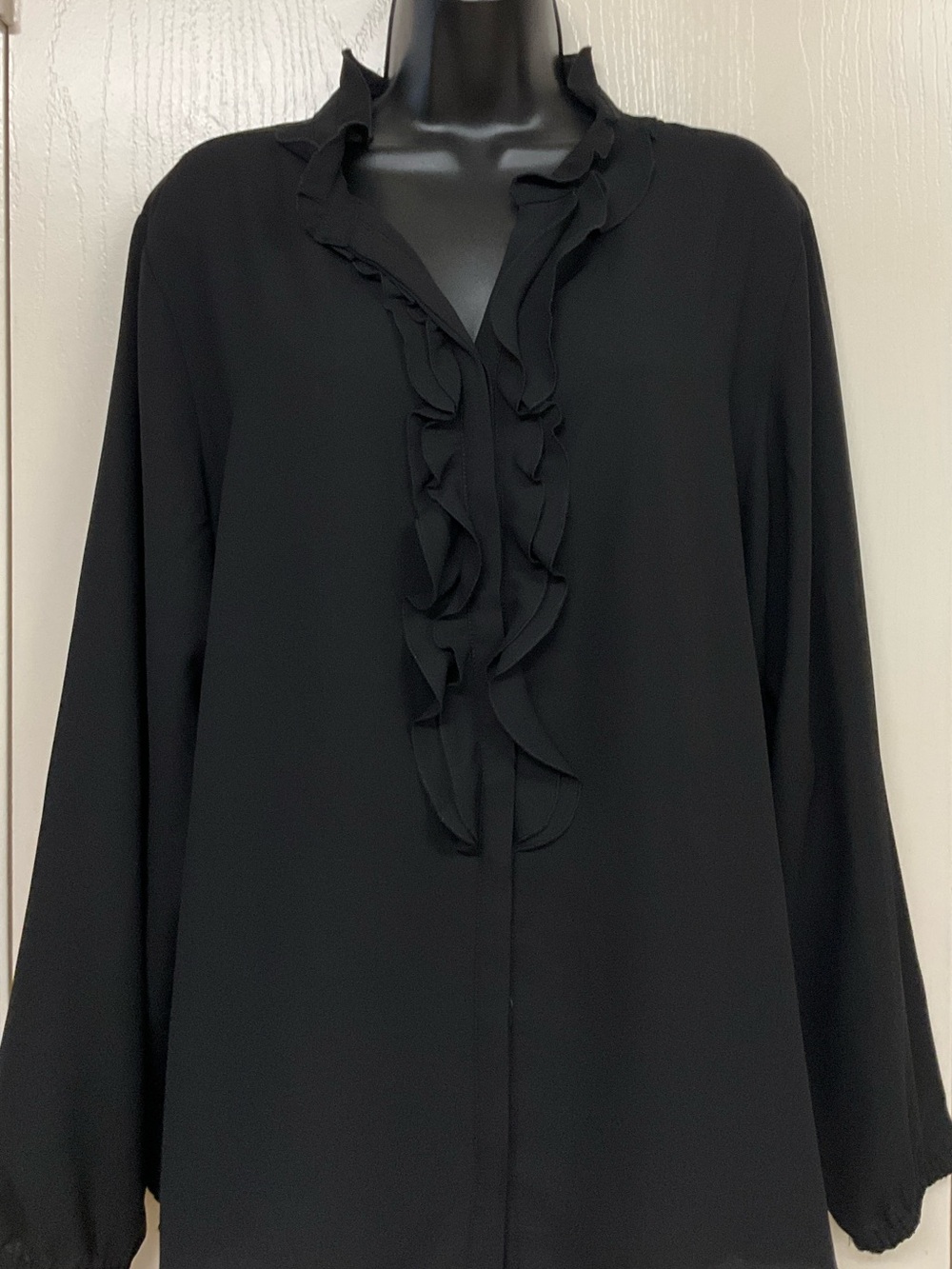 Bar III Ruffled Front Long-Sleeve Blouse i